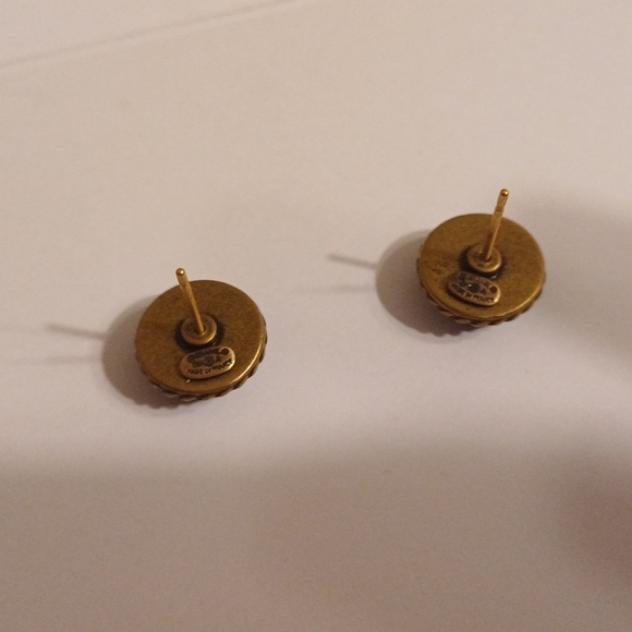 100% Authentic CHANEL Earrings Old Vintage Pierced Black Gold Made in France - Picture 10 of 14